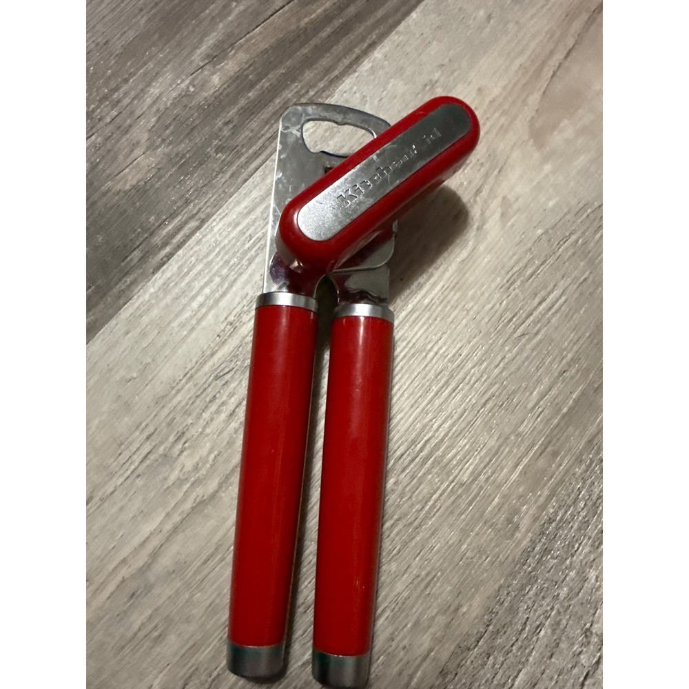 KitchenAid Manual Can Opener Empire Red Stainless Steel Handheld Bottle Opener